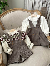 Windowpane Check Overall Shorts