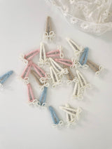 Mini Pearl Bow Clip Set