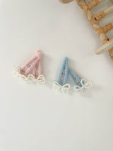 Mini Pearl Bow Clip Set