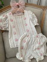 Lucette Floral Blouse & Bloomers Set