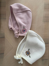 Floral Embroidered Cotton Bonnets_2 Colours