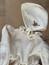 Floral Embroidered Cotton Bonnets_2 Colours