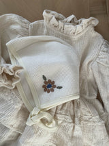 Floral Embroidered Cotton Bonnets_2 Colours