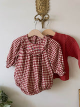 Lulu Bubble Romper_ Red