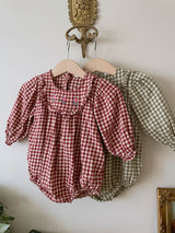 Lulu Bubble Romper_ Red