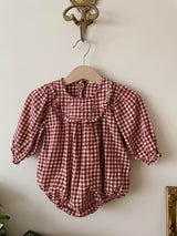 Lulu Bubble Romper_ Red