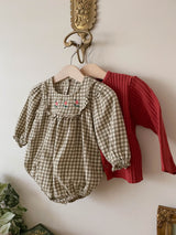 Lulu Bubble Romper_ Khaki