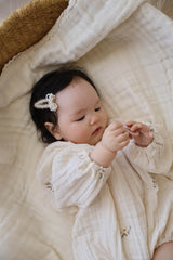 Mini Pearl Bow Clip Set