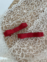 Red Ribbed Tape Mini Ribbon Clip Set