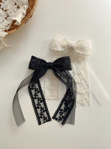 Double Organza Bow Long Tail Clips