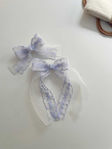 Double Organza Bow Short Tail Clips