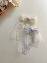 Double Organza Bow Long Tail Clips