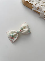 Floral Jacquard Bow Clips