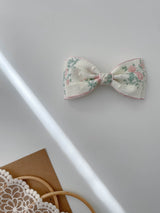 Floral Jacquard Bow Clips