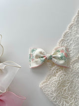 Floral Jacquard Bow Clips