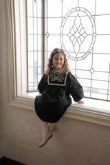 Fleur Noire Embroidered Dress