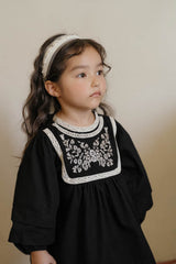 Fleur Noire Embroidered Dress