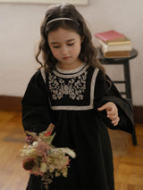 Fleur Noire Embroidered Dress