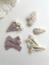 Mini Pearl Bow Clip Set