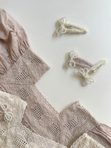 Mini Pearl Bow Clip Set