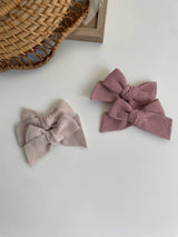 Corduroy Bow Clip Set _5 Colours