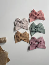 Corduroy Bow Clip Set _5 Colours