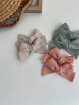Corduroy Bow Clip Set _5 Colours