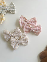 Embroidered Check Bow Sets_4 Colours