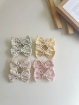 Embroidered Check Bow Sets_4 Colours