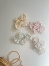 Embroidered Check Bow Sets_4 Colours