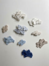 Mini Eyelet Lace Bow Clip Set _Blue