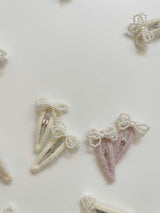 Mini Pearl Bow Clip Set