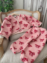 Ribbon Fleece Top & Pants Set