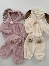 Bunny Pom-Pom Top & Pants Set_ Lavender