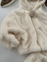 Bunny Pom-Pom Top & Pants Set_ Cream