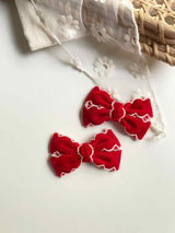 Red Velvet Ribbon Clip Sets