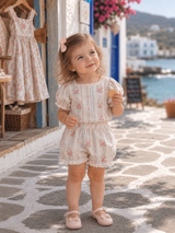 Lucette Floral Blouse & Bloomers Set