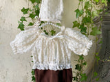 Mocha Lace Baby Swimsuit & Bonnet Set