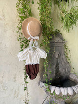 Mocha Lace Baby Swimsuit & Bonnet Set