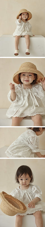 Embroidered Eyelet Cardigan