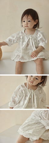 Embroidered Eyelet Cardigan