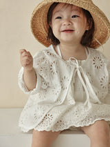Embroidered Eyelet Cardigan