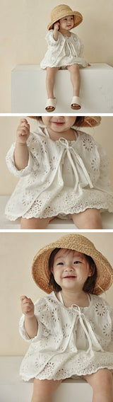 Embroidered Eyelet Cardigan
