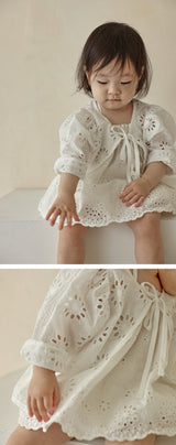 Embroidered Eyelet Cardigan