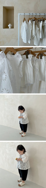 Embroidered Eyelet Cardigan