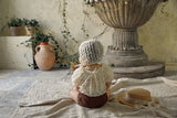 Mocha Lace Baby Swimsuit & Bonnet Set