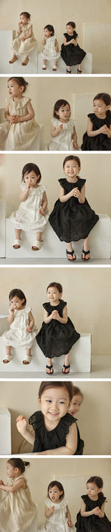 Embroidered Pin tuck Dress_3 Colours