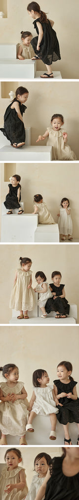 Embroidered Pin tuck Dress_3 Colours