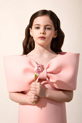 Ariel Bow Dress_Classic Pink
