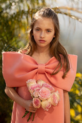 Ariel Bow Dress_Classic Pink